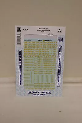 Microscale Decals Railroad Gothic Letters And Numbers Yellow #90106 • $6.29