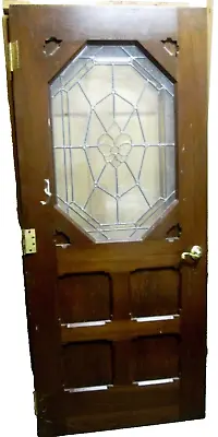  Exterior / Interior Solid Wood Door W/ Bevel & Textured Glass # 43 Bargain Deal • $340