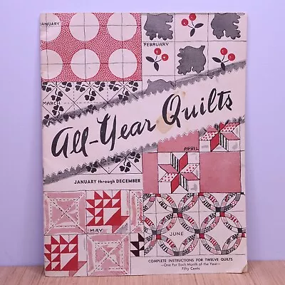 Vintage All Year Quilts Pattern Book 12 Quilts / Sunbonnet Sue Soldier Angel • $6.99