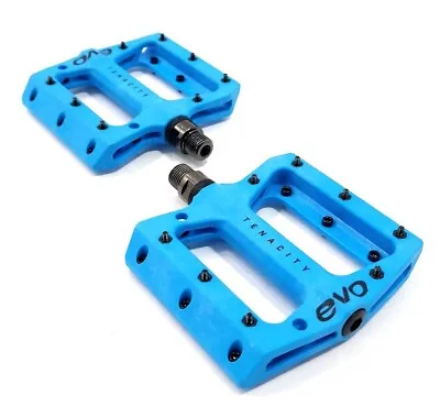 EVO Tenacity Mountain Bike Platform Pedals Nylon Cr-Mo Turquoise • $37.83