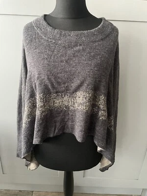 £23.99 • Buy Crea Concept Womens Asymmetric Wool Blend Grey Beige Jumper Size 36 8/10