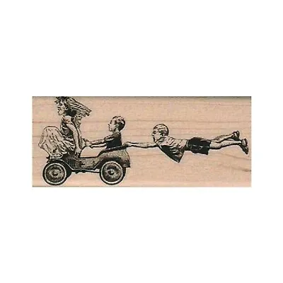  NEW Children Playing On Toy Car RUBBER STAMP Children Stamp Kid Stamp Kids • $10.20