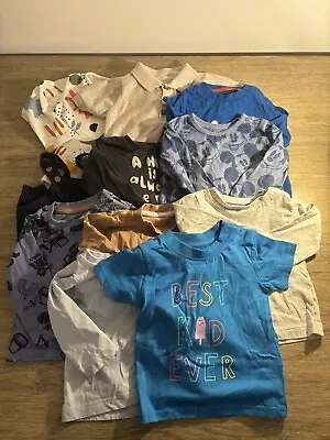 Large Baby Boys 3-6 Month Clothes Bundle Short/Long Sleeved Tops - F&F George • $2.78