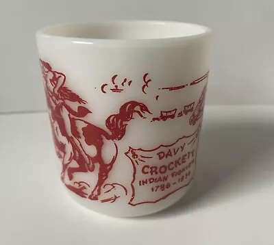 VINTAGE 1950'S CHILDS Davy Crockett Mug/cup By Hazel-Atlas Glass Co • $15.59