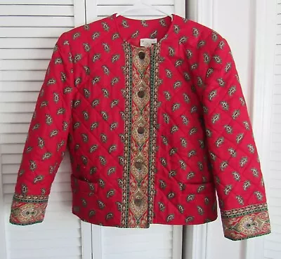 Vera Bradley Paisley Print Quilted Cotton Button Front Jacket Size Small • $30