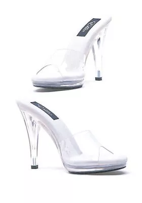 Ellie Shoes 421-VANITY 4.5 Inch Heel Clear Mule Women's Size Shoe • $49.42