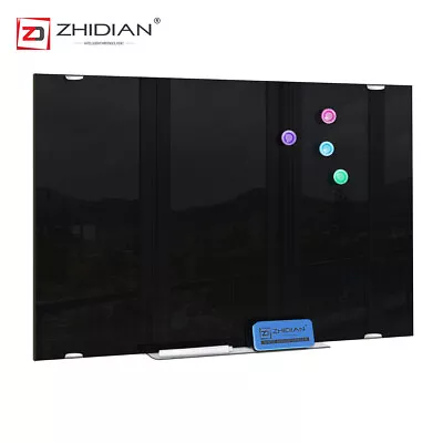 £31.99 • Buy ZHIDIAN Magnetic Black Glass Board Whiteboard Dry Wipe Tempered Glass Notice