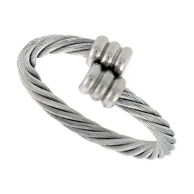 Stainless Steel Rope Design Adjustable Cable Ring (Fits Sizes 8-9) • $9.99