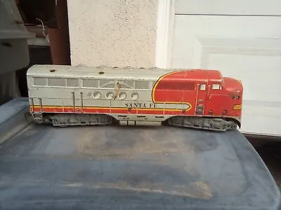 Marx O Gauge  Tin Toy Train Diesel Locomotive Santa Fe #21        21 • $45