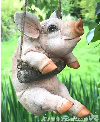 £21.95 • Buy Hanging Piglet On Rope Novelty Tree Garden Ornament Decoration Pig Lover Gift
