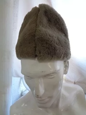 Mint Gray Lamb Sheep Mouton Fur Hat Cap Men Man Size All New Lining! • $45