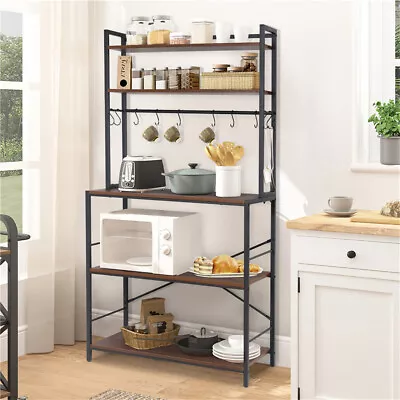 5-Tier Kitchen Bakers Rack Storage Cabinet Microwave Oven Stand Shelves Pantry	 • $82.99