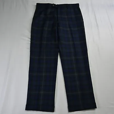 J. McLaughlin 35 X 32 Tartan Plaid Wool Cuffed Holiday Men Dress Pants • $59.99