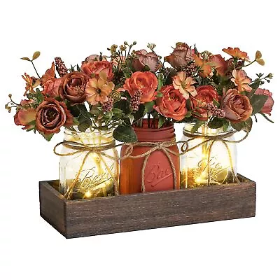 3 Pcs Mason Jar Centerpiece Table Decorations For Dining Table Decor Farmhous... • $38.64