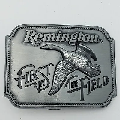 Remington Belt Buckle  First In The Field Sid Bell 1980 Canada Goose Made In USA • $12.95