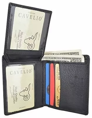 Cavelio Men's Premium Leather L-Shape Bifold Credit Card ID Holder Wallet • $12.99