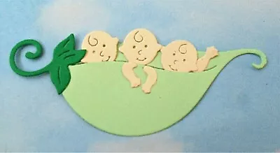 Die Cut Cuts Cute Baby Peapods  X 2 *KIT* New Baby Shower Cards Topper • £1.30