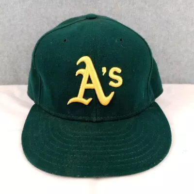 VTG Oakland A's Fitted Hat New Era MLB Baseball 59fifty SIZE:  7 1/2 59.6cm. USA • $19.87