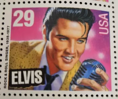 Vintage 1992 USPS Elvis Presley 29 Cent Commemorative Stamps -  2 Sheets Of 40 • $49.95