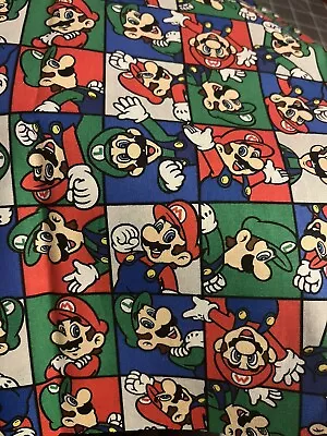 Last Piece!! Mario Luigi Cotton Fabric Piece 12”x44” • $4.99