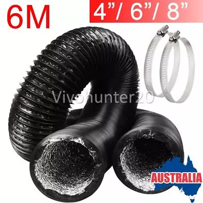 6M 4/6/8 Inch Flexible Pipe Hose Tube For Exhaust Duct Fan Air Conditioner OZ • $20.70