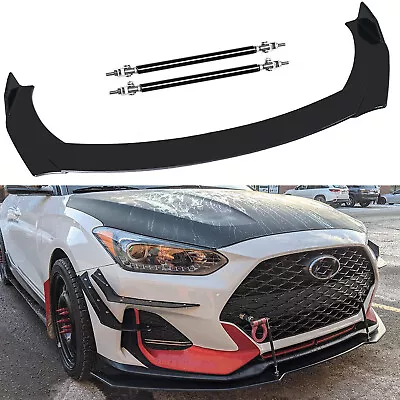 For Hyundai Veloster Car Front Bumper Lip Spoiler Splitter Body Kit Glossy Black • $39.99