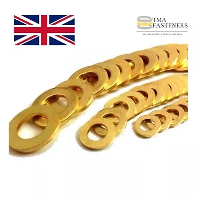 Brass Washers 2.5mm 3mm 3.5mm 4mm 5mm 6mm 8mm 10mm 12mm Excellent Quality • £1.99