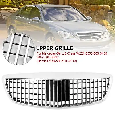MayBach Style Grille Grill Fit Benz S-Class W221 S550 S63 S450 2007-2009 Chrome • $132.67