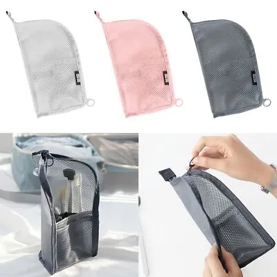 Stand Cosmetic Bag Mesh Storage Bag Folding Makeup Brush Bag  Bathroom • £5.26