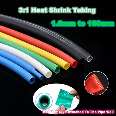 3:1 Heat Shrink Tubing Adhesive Glue Lined Electrical Sleeving Cable/Wire Tube • $3.54