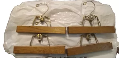 Vintage '40s Wooden Setwell Pants/Slacks Hangers Lot Of 4 Original Antique Mint • $23