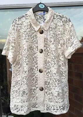 Bnwt Zara Dark Cream Lace Shirt / Blouse - Size S • £24.99