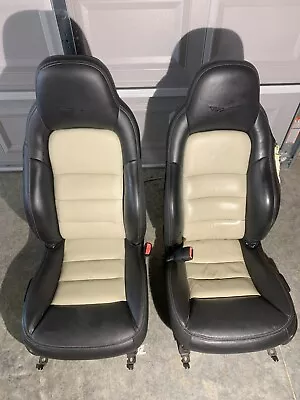 2008 Corvette C6 Seat RH LH SET 2 Tone Ebony Tan Power *READ 8815 • $551.65