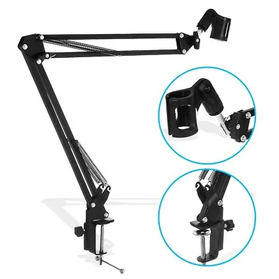 Adjustable Desktop Microphone Arm Stand Support Pro Music Audio Equipment Mount • £7.94