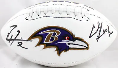 Ed Reed Ray Lewis Autographed Baltimore Ravens Logo Football-Beckett W Hologram  • $329
