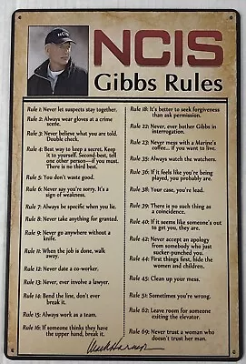 NCIS Gibbs-Rule Printed Man Cave Family Kitchen Bathroom Wall Decoration 8 X 12 • $9.50