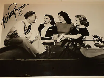 Mickey Rooney / Andy Hardy /  8 X 10  B&w  Autographed  Photo • $75