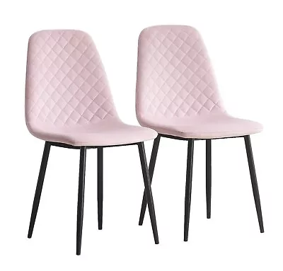 AINPECCA Set Of 2 Dining Chairs Velvet Upholstered Metal Legs Kitchen Office • $149.99