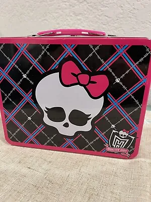 2011 Monster High Tin Metal Lunch Box Lunchbox Skull/Bow • $10