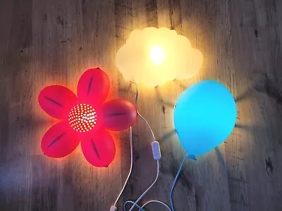 IKEA X 3  FlowerCloudBalloonWall Light Lamp Childrens Bedroom • £24.99