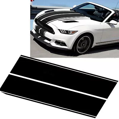 78.7  Black Hood Roof Rally Racing Stripe Decal Vinyl Sticker Fits Fitsd Mustang • $26.99