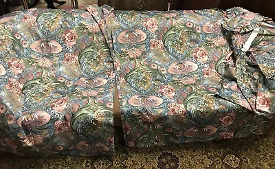 Vintage Style Floral Paisley Curtains W156” D56” And Matching Bedroom Set (C) • £20