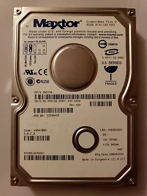 Used 3.5  MAXTOR DiamondMax Plus 9 Hard Drive. 80GB ATA/133 HDD. • $25