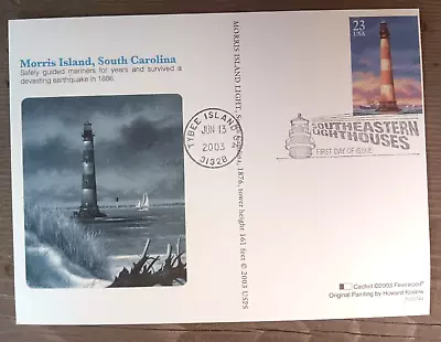 Lighthouse Morris Island Sc 2003 Fleetwood Cachet First Day Card Unaddr • $1.95