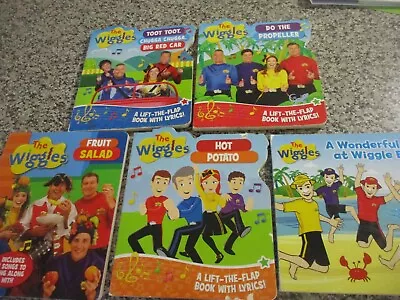 THE WIGGLES Children's Board Books X5 - LIFT-THE-FLAP + FRUIT SALAD • $24.99