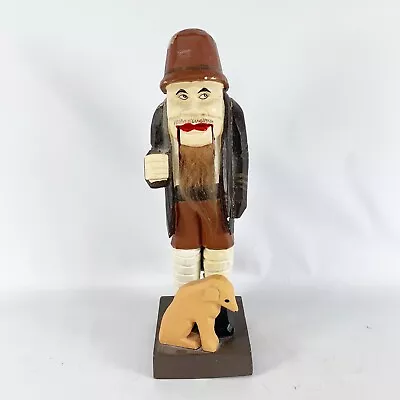 Vintage Carved Wood Nutcracker Man With Hat And Dog • $31.50