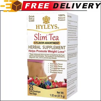 Hyleys Slim Tea 5 Flavors Weight Loss Herbal Supplement Cleanse & Detox - 25 Bag • £5.86