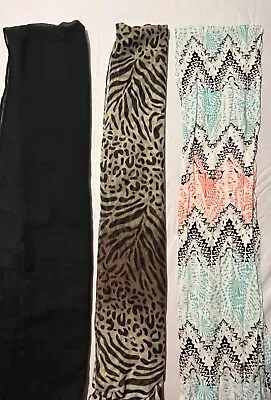 Infinity Scarf Lot Of 3 Lightweight Boho Animal Print Beach Color Black • $4.88