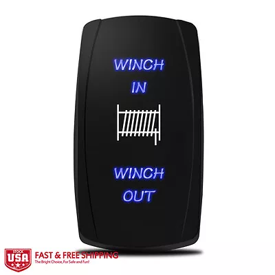 MICTUNING Momentary Rocker Switch 7 Pin WINCH IN/OUT Power Control Button 12/24v • $9.67
