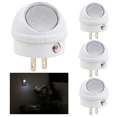 4 Pack Plug In LED Night Light Sensor Activated Dusk To Dawn Rotating Lamp • $12.89